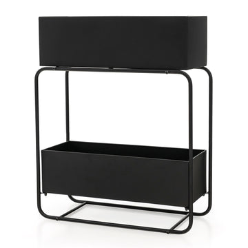 2段式メタル高床式ガーデンベッド(フラワーボックス付き)